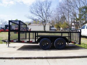 7×14 Powder Coated Dovetail Utility Trailer Stacked Baskets (2) 3,500lb Axles - Image 4
