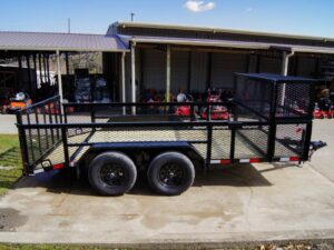 7×14 Powder Coated Dovetail Utility Trailer Stacked Baskets (2) 3,500lb Axles - Image 8