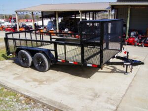 7×14 Powder Coated Dovetail Utility Trailer Stacked Baskets (2) 3,500lb Axles