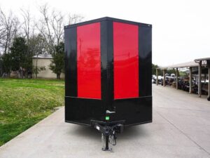 7×16 Enclosed Trailer Red V-Nose Blackout Pkg Tandem Axle Storage - Image 3