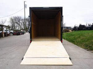 7×16 Enclosed Trailer Red V-Nose Blackout Pkg Tandem Axle Storage - Image 9
