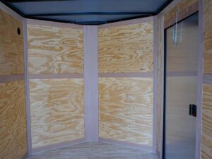 7×16 Enclosed Trailer Red V-Nose Blackout Pkg Tandem Axle Storage - Image 14