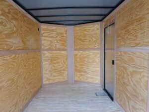 7×16 Enclosed Trailer Red V-Nose Blackout Pkg Tandem Axle Storage - Image 17