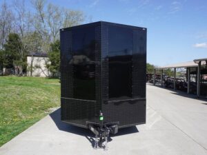 7×16 Enclosed Trailer Black V-Nose Blackout Pkg Tandem Axle Storage - Image 2
