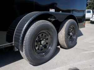 7×16 Enclosed Trailer Black V-Nose Blackout Pkg Tandem Axle Storage - Image 10