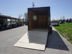 7×16 Enclosed Trailer Black V-Nose Blackout Pkg Tandem Axle Storage - Image 13
