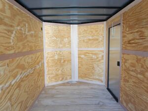 7×16 Enclosed Trailer Black V-Nose Blackout Pkg Tandem Axle Storage - Image 16