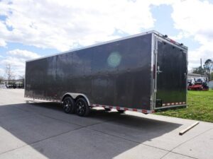 8.5×28 Custom Charcoal Flat Nose Enclosed Trailer (2) 5200 Axles Storage - Image 6