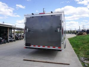 8.5×28 Custom Charcoal Flat Nose Enclosed Trailer (2) 5200 Axles Storage - Image 7