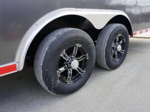 8.5×28 Custom Charcoal Flat Nose Enclosed Trailer (2) 5200 Axles Storage - Image 10