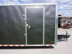 8.5×28 Custom Charcoal Flat Nose Enclosed Trailer (2) 5200 Axles Storage - Image 13