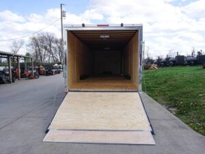 8.5×28 Custom Charcoal Flat Nose Enclosed Trailer (2) 5200 Axles Storage - Image 15