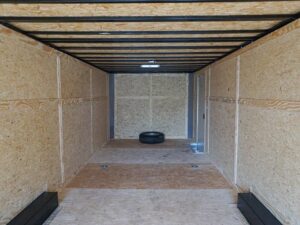 8.5×28 Custom Charcoal Flat Nose Enclosed Trailer (2) 5200 Axles Storage - Image 19