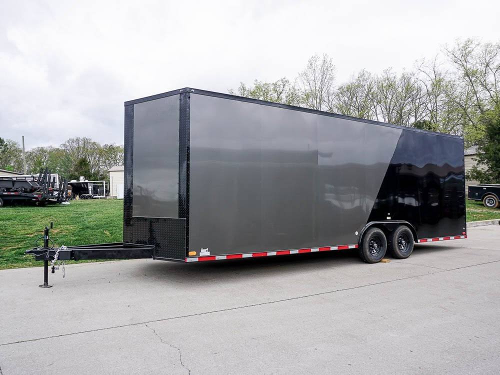 8.5 x 24 Charcoal/Black Enclosed Trailer with Blackout Package Storage 8.5 x 24 Charcoal/Black Enclosed Trailer with Blackout Package Storage - Image 1