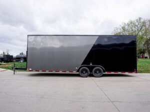 8.5 x 24 Charcoal/Black Enclosed Trailer with Blackout Package Storage - Image 5