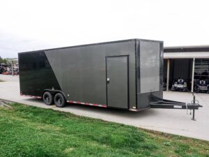 8.5 x 24 Charcoal/Black Enclosed Trailer with Blackout Package Storage - Image 3