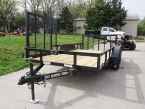 6.4×14 Dovetail Utility Trailer Tandem (2) 3,500lb Axles with Side Gate - Image 2