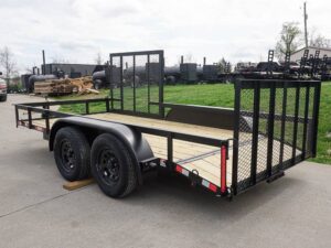 6.4×14 Dovetail Utility Trailer Tandem (2) 3,500lb Axles with Side Gate - Image 4