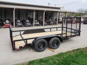 6.4×14 Dovetail Utility Trailer Tandem (2) 3,500lb Axles with Side Gate - Image 6