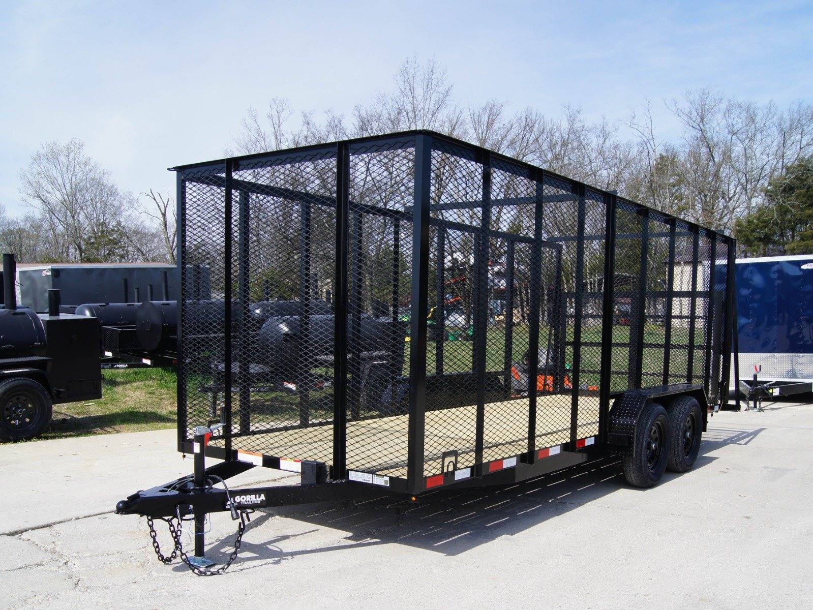 6.4×18 Debris Junk Trash Removal Trailer 6ft Mesh Barn Door Gates (2) 3500lb Axles 7K Gvwr 6.4×18 Debris Junk Trash Removal Trailer 6ft Mesh Barn Door Gates (2) 3500lb Axles 7K Gvwr - Image 1