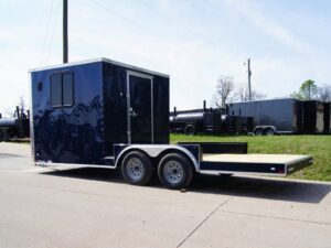 8.5×20 Hybrid Enclosed Trailer with Back Door (2) 5,200lb Axles Storage - Image 3