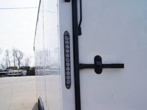 8.5×20 White V-Nose Enclosed Trailer with Blackout (2) 3,500lb Axles - Image 9