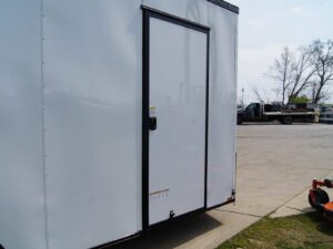 8.5×20 White V-Nose Enclosed Trailer with Blackout (2) 3,500lb Axles - Image 11