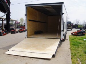 8.5×20 White V-Nose Enclosed Trailer with Blackout (2) 3,500lb Axles - Image 13