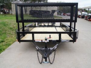 6.4×14 Powder Coated Dovetail Utility Trailer with Elevated Basket (2) 3500lb Axles - Image 2