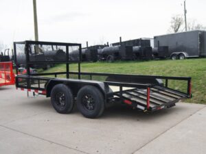 6.4×14 Powder Coated Dovetail Utility Trailer with Elevated Basket (2) 3500lb Axles - Image 3
