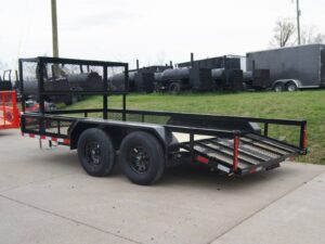 6.4×14 Powder Coated Dovetail Utility Trailer with Elevated Basket (2) 3500lb Axles - Image 4