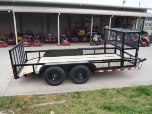 6.4×14 Powder Coated Dovetail Utility Trailer with Elevated Basket (2) 3500lb Axles - Image 6