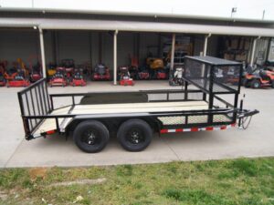 6.4×14 Powder Coated Dovetail Utility Trailer with Elevated Basket (2) 3500lb Axles - Image 7