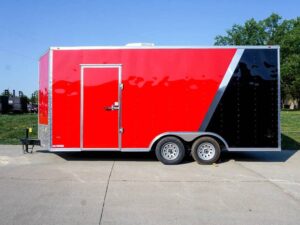 8.5×18 Custom Two-Tone Enclosed Trailer with Rubber Floor Storage - Image 3