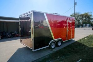 8.5×18 Custom Two-Tone Enclosed Trailer with Rubber Floor Storage - Image 8