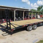 8.5×20 Deckover I-Beam Trailer (2) 5,200lb Axles Stand-Up Ramps 10k GVWR