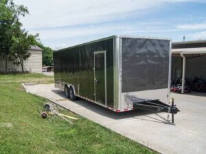 8.5×28 Charcoal Custom Enclosed Trailer (2) 7K Axles Storage