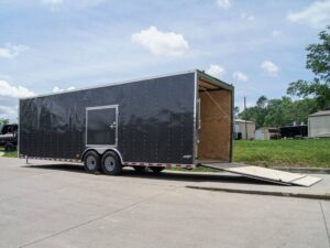 8.5×28 Charcoal Custom Enclosed Trailer (2) 7K Axles Storage - Image 14
