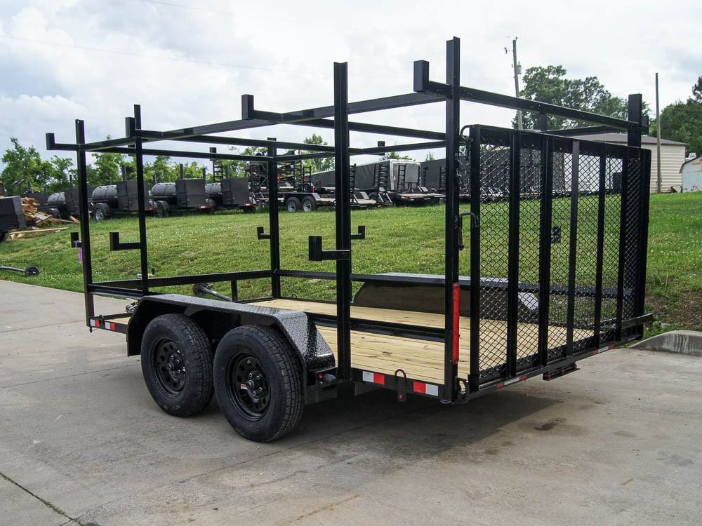 7×12 Straight Deck Utility Trailer (2) 3500lb Axle with 4ft Ladder Racks 7×12 Straight Deck Utility Trailer (2) 3500lb Axle with 4ft Ladder Racks - Image 1
