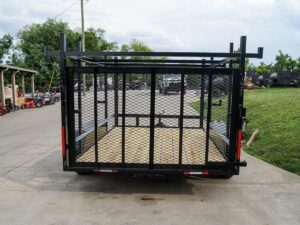 7×12 Straight Deck Utility Trailer (2) 3500lb Axle with 4ft Ladder Racks - Image 4