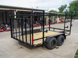7×12 Straight Deck Utility Trailer (2) 3500lb Axle with 4ft Ladder Racks - Image 5