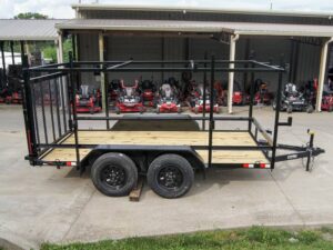 7×12 Straight Deck Utility Trailer (2) 3500lb Axle with 4ft Ladder Racks - Image 6
