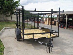 7×12 Straight Deck Utility Trailer (2) 3500lb Axle with 4ft Ladder Racks - Image 7