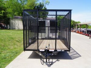 7×16 Powder Coated Straight Deck Utility Trailer with 6ft Mesh Sides (2) 3500lb Axles - Image 2