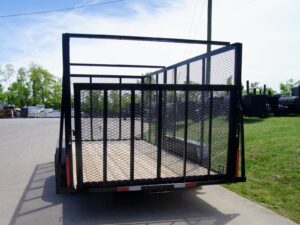 7×16 Powder Coated Straight Deck Utility Trailer with 6ft Mesh Sides (2) 3500lb Axles - Image 5