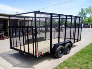 7×16 Powder Coated Straight Deck Utility Trailer with 6ft Mesh Sides (2) 3500lb Axles - Image 6