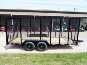 7×16 Powder Coated Straight Deck Utility Trailer with 6ft Mesh Sides (2) 3500lb Axles - Image 7