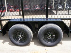 7×16 Powder Coated Straight Deck Utility Trailer with 6ft Mesh Sides (2) 3500lb Axles - Image 8