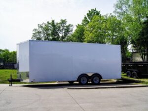 8.5×20 White V-Nose Enclosed Trailer (2) 3500lb Axles - Image 8