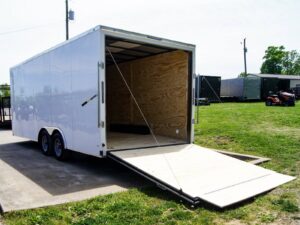 8.5×20 White V-Nose Enclosed Trailer (2) 3500lb Axles - Image 9